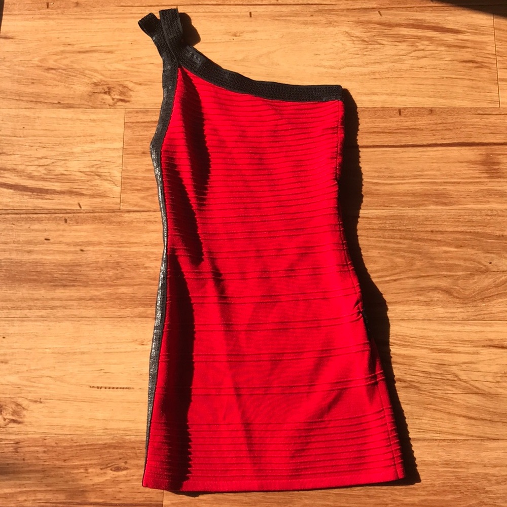 One Shoulder Red Dress